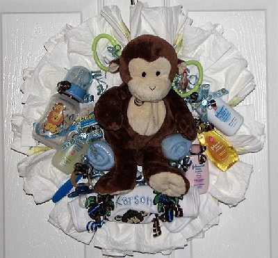 Monkey Dipaer Wreath.JPG - Monkey Diaper Wreath